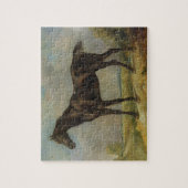 Das schwarze Reiten-Pferd Golding Polizisten, Puzzle (Vertikal)