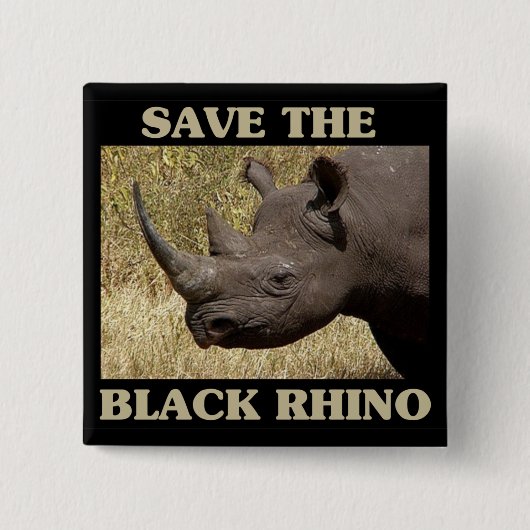 Das Schwarze Rhino gerettet Button (Vorderseite)