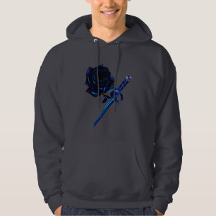 Das schwarze Rosen-und Dolch-Shirt Hoodie