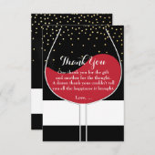 Das schwarze Rotwein-Glasgold u. das Weiß dankt Dankeskarte (Vorne/Hinten)