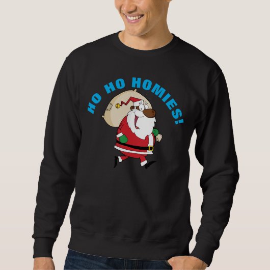 Das schwarze Santa-Shirt Sweatshirt (Vorderseite)