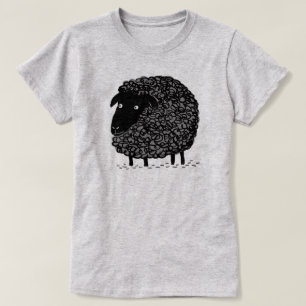 Das schwarze Schaf Coole Wolle-Schaf-Cartoon T-Shirt