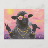 Das schwarze Schaf, das rockt Postkarte (Vorderseite)