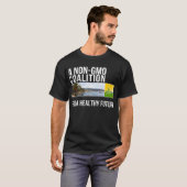 Das schwarze Shirt der GMO-Freien orange (Vorne ganz)