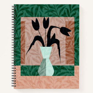 Das schwarze Tulpen-Notebook Notizblock