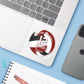 Das schwarze Volleyballteam des Maroons färbt den Aufkleber (Laptop mit iPhone)