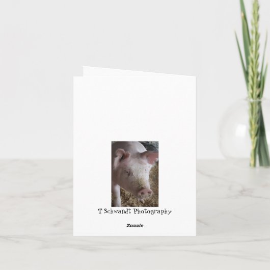 Das Schwein, das an Sie denkt, kardieren Karte (Rückseite)
