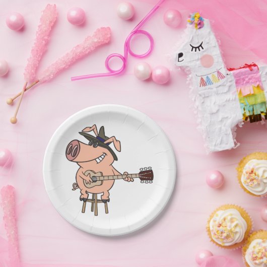 Das Schweinefleisch als Blues Pappteller (Party)