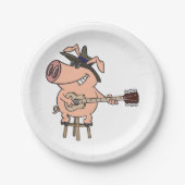 Das Schweinefleisch als Blues Pappteller (Vorderseite)