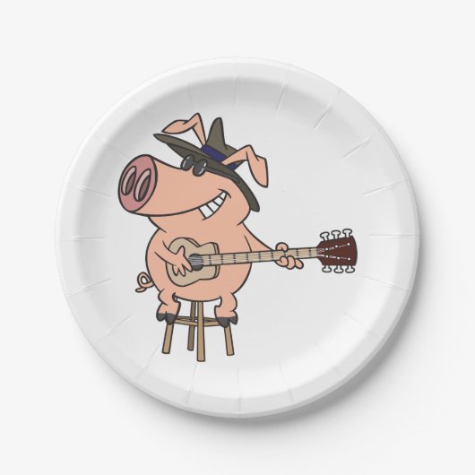 Das Schweinefleisch als Blues Pappteller (Vorderseite)