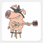 Das Schweinefleisch als Blues Quadratischer Aufkleber (Vorderseite)