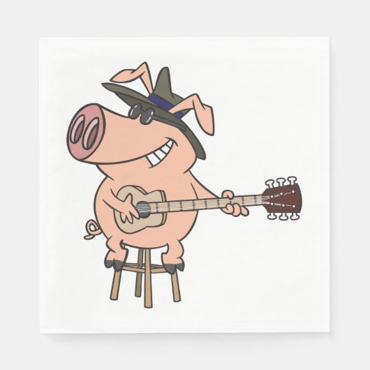 Das Schweinefleisch als Blues Serviette (Vorderseite)