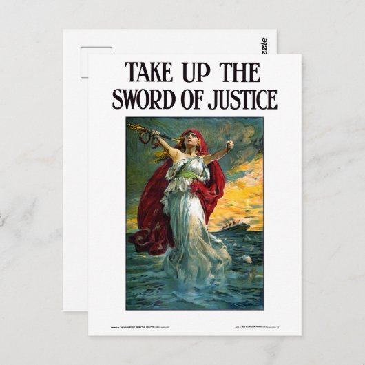 Das Schwert der Gerechtigkeit aufgreifen Postkarte (Vorne/Hinten)