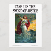 Das Schwert der Gerechtigkeit aufgreifen Postkarte (Vorderseite)