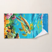 Das Schwimmen der Schildkröten im Meer Badhandtuch Set (Handtuch)