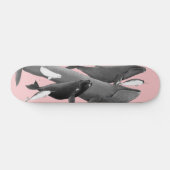 Das Schwimmen der Wale Illustration Art Whale Pink Skateboard (Horizontal)