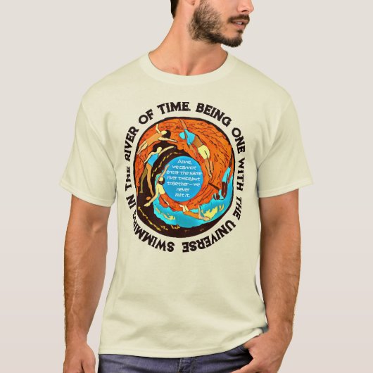 Das Schwimmen des Flusses der Zeit Philosophisch T-Shirt (Vorderseite)