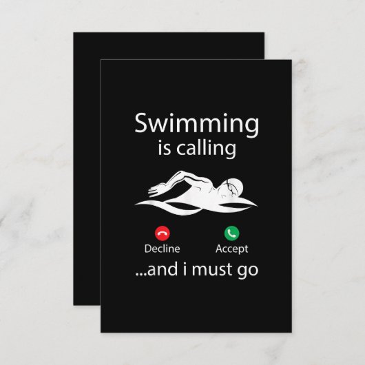 Das Schwimmen ist eine abnehmende Annahme und ich Begleitkarte (Vorne/Hinten)