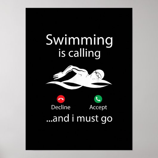 Das Schwimmen ist eine abnehmende Annahme und ich  Poster (Vorne)