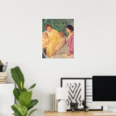 Das Schwimmen oder zwei Mütter und ihre Kinder auf Poster (Heimbüro)