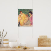 Das Schwimmen oder zwei Mütter und ihre Kinder auf Poster (Küche)