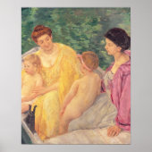 Das Schwimmen oder zwei Mütter und ihre Kinder auf Poster (Vorne)