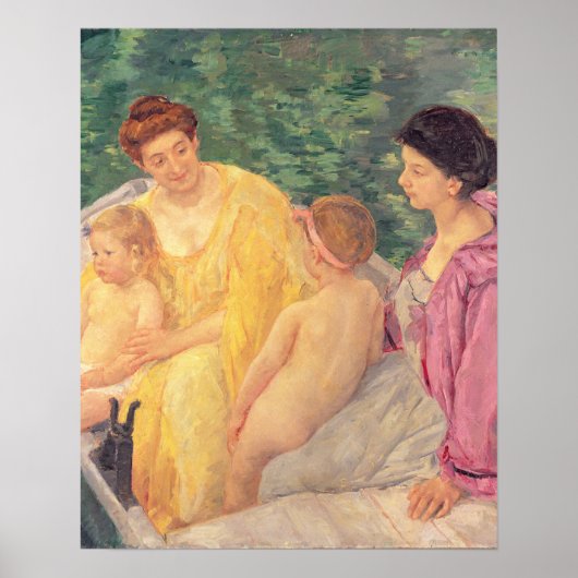 Das Schwimmen oder zwei Mütter und ihre Kinder auf Poster (Vorne)