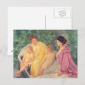 Das Schwimmen oder zwei Mütter und ihre Kinder auf Postkarte (Vorne/Hinten)