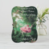 DAS SCHWIMMEN, SCHWEET 16 PARTY Fuchsia Einladung (Stehend Vorderseite)