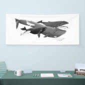 Das Schwimmen von Walen illustriert Kunstwale Banner (Messe)