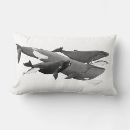 Das Schwimmen von Walen illustriert Kunstwale Lendenkissen