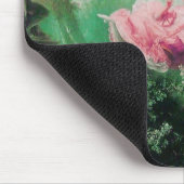 DAS SCHWIMMENDE, grüne, rosa Fuchsia Mousepad (Ecke)