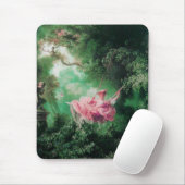 DAS SCHWIMMENDE, grüne, rosa Fuchsia Mousepad (Mit Mouse)