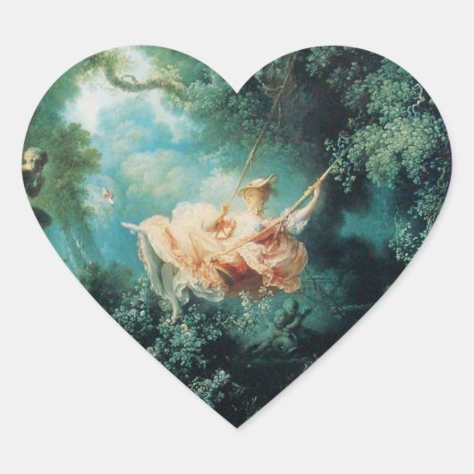 DAS SCHWIMMENDE, grüne Rosa Herz-Aufkleber (Vorderseite)