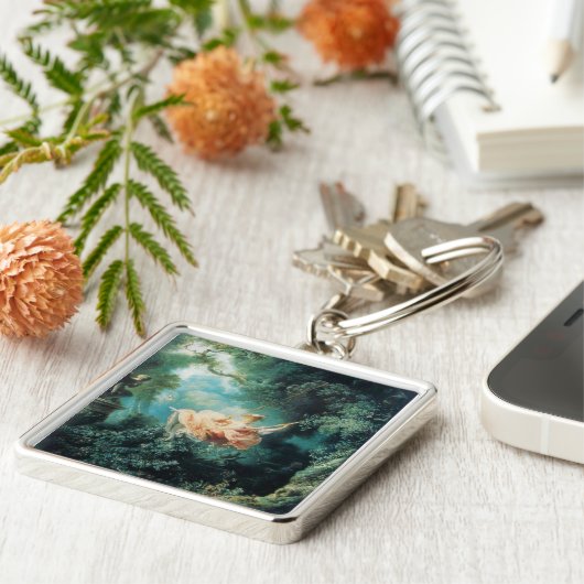 DAS SCHWIMMENDE, grüne Rosa Schlüsselanhänger (Seite)