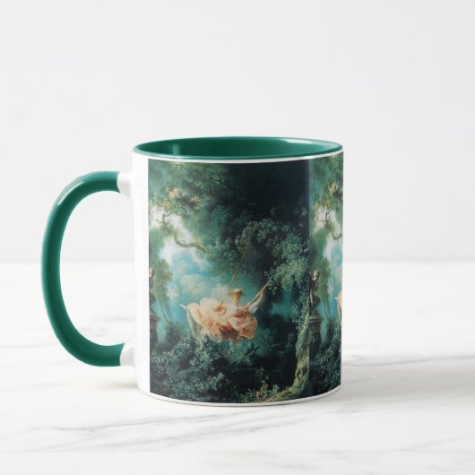 DAS SCHWIMMENDE, grüne Rosa Tasse (Links)