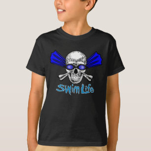 Das Schwimmenleben scherzt dunkles T-Stück T-Shirt