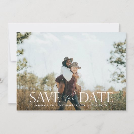 Das Script H Modern 2 Foto Save the Date Einladung (Vorderseite)