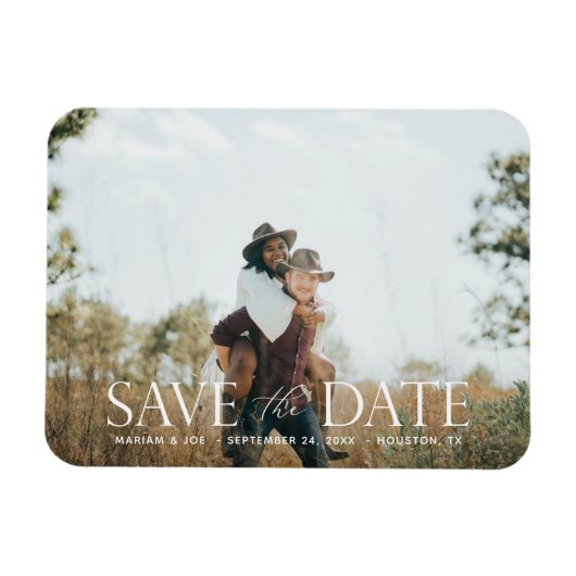 Das Script H Modern 2 Foto Save the Date Magnet (Horizontal)