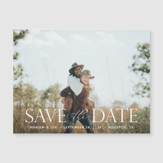 Das Script H Modern Foto speichern das Datumsfenst Magnetkarte (Vorderseite)