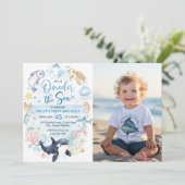 Das Sea Animals Kindergeburtstag Foto Einladung (Stehend Vorderseite)