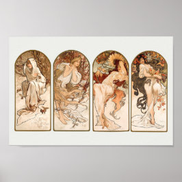 Das Seasons Alphonse Mucha Art Nouveau Poster