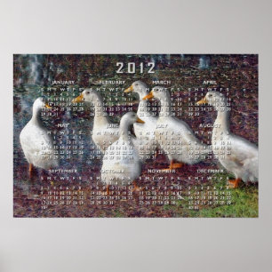 Das Sechs-Enten-Kalender-Poster Poster