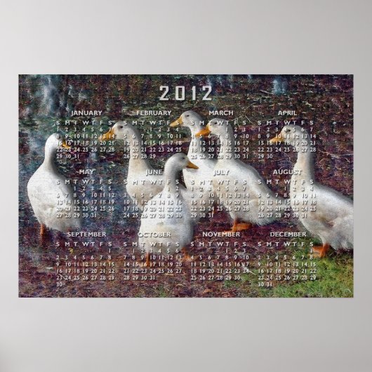 Das Sechs-Enten-Kalender-Poster Poster (Vorne)