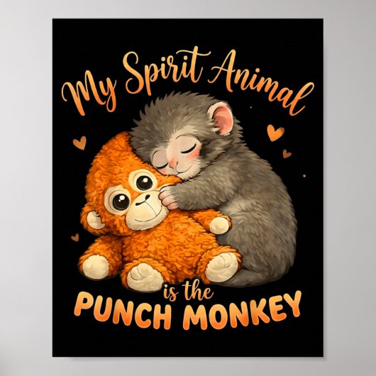 Das Seelentier ist das Punch-Monkey-Plüsch, das ku Poster (Vorne)