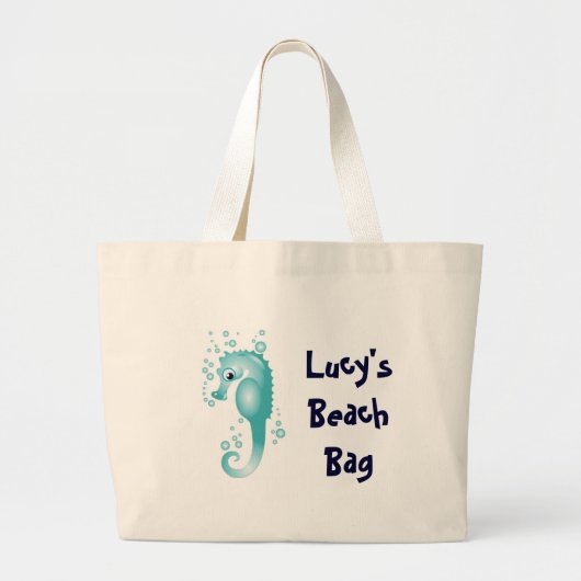 Das Seepferd-Strand-Tasche KRW-Kindes Jumbo Stoffbeutel (Vorne)
