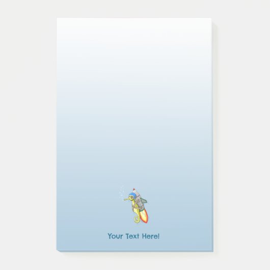Das Seepferdchen-Jetpack-Fahren Post-it Klebezettel (Vorderseite)