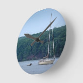 Das Segelleben Runde Wanduhr (Winkel)