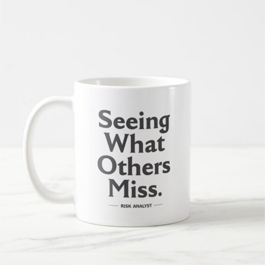 Das sehen, was andere übersehen – Risikomanager Kaffeetasse (Links)