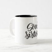 DAS SEHR BESONDERE **SOUL SISTER'S** ZweittonKAFFE Zweifarbige Tasse (Vorderseite Links)
